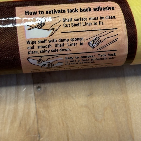 Vintage Rubbermaid Shelf Drawer Liner Yellow Orange Floral 70s Adhesive Retro - Picture 4 of 8